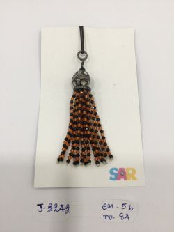 925 Sterling Silver Diamond Pendant -   Hessonite Garnet, Black Spinel, J-2242