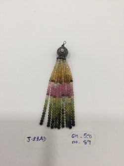  925 Sterling Silver Diamond Pendant With Gold, Black Rhodium Plating - J-2243 