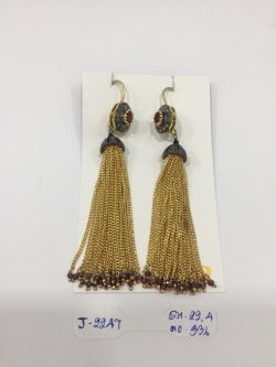  925 Sterling Silver Diamond Earring, Victorian Jewelry   - J-2247