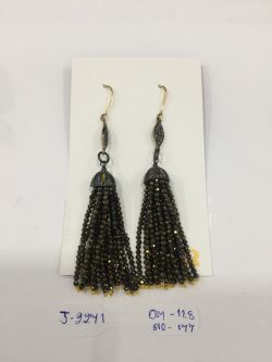  925 Sterling Silver Diamond Earring   - J-2271