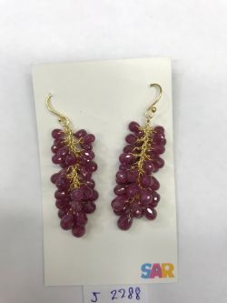  925 Sterling Silver Diamond Earring With Gold Plating  - J-2288