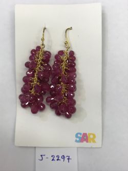  925 Sterling Silver Diamond Earring With Gold Plating  - J-2297
