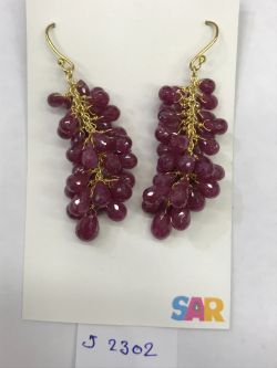  925 Sterling Silver Diamond Earring in Gold Plating   - J-2302