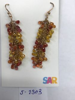  925 Sterling Silver Diamond Earring With Rose Cut Diamond, And Sapphire Stone   - J-2303