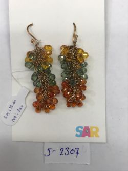  925 Sterling Silver Diamond Earring in Gold Plating  - J-2307