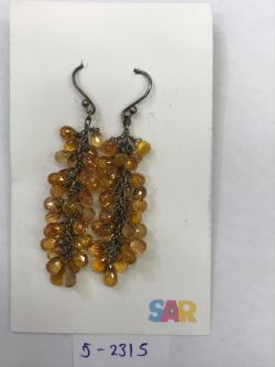  925 Sterling Silver Diamond Earring in Victorian Style   - J-2315