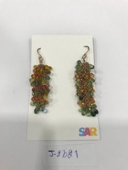  925 Sterling Silver Diamond Earring  Studded With Sapphire Stone   - J-2321