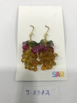  925 Sterling Silver Diamond Earring With Rose Cut Diamond, And  Sapphire Stone  - J-2324