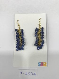  925 Sterling Silver Diamond Earring With Gold Plated  - J-2334