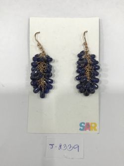  925 Sterling Silver Diamond Earring With Rose Cut Diamond, And  Sapphire Stone - J-2339