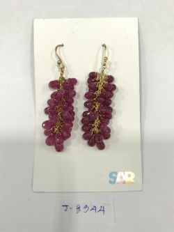  925 Sterling Silver Diamond Earring in Gold Plating   - J-2344