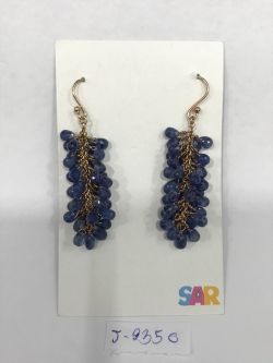  925 Sterling Silver Diamond Earring Studded With Rose Cut Diamond, And  Sapphire Stone   - J-2350