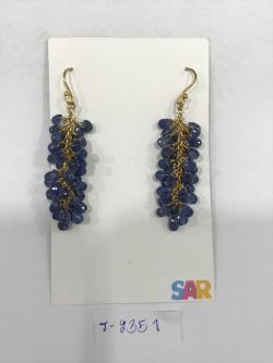  925 Sterling Silver Diamond Earring With Rose Cut Diamond, And  Sapphire Stone   - J-2351