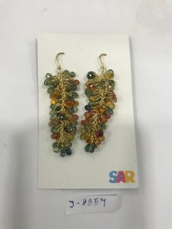  925 Sterling Silver Diamond Earring in Victorian Jewelry  - J-2357