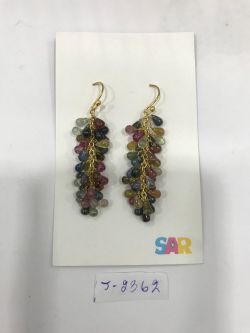  925 Sterling Silver Diamond Earring  Studded With Rose Cut Diamond, And  Sapphire Stone  - J-2362