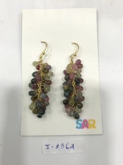  925 Sterling Silver Diamond Earring With Gold Plating - J-2364