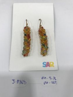  925 Sterling Silver Diamond Earring With Rose Cut Diamond, And  Sapphire Stone  - J-2368