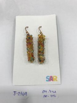  925 Sterling Silver Diamond Earring in Victorian Jewelry Style   - J-2369