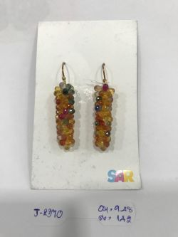  925 Sterling Silver Diamond Earring With Rose Cut Diamond, And  Sapphire Stone   - J-2370