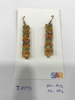  925 Sterling Silver Diamond Earring With Rose Cut Diamond, And  Sapphire Stone   - J-2373