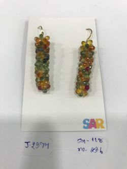 925 Sterling Silver Diamond Earring With Rose Cut Diamond, And  Sapphire Stone    - J-2377