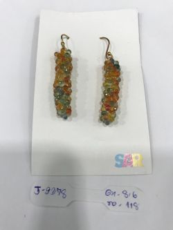  925 Sterling Silver Diamond Earring in Rose Gold Plating   - J-2378
