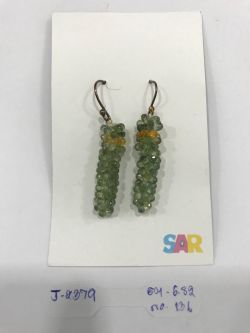  925 Sterling Silver Diamond Earring Studded With  Sapphire Stone - J-2379