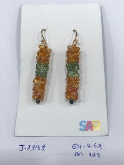  925 Sterling Silver Diamond Earring With Rose Cut Diamond, And Sapphire Stone - J-2382