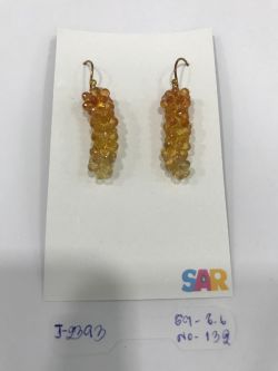  925 Sterling Silver Diamond Earring Studded With  Sapphire Stone   - J-2393