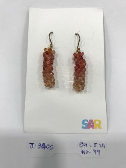 Victorian Jewelry, Silver Diamond Earring With Rose Cut Diamond, And Sapphire Stone Studded In 925 Sterling Silver, Rose Gold Plating. J-2400