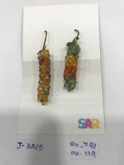 Victorian Jewelry, Silver Diamond Earring With Rose Cut Diamond, And Sapphire Stone Studded In 925 Sterling Silver, Gold Plating. J-2405