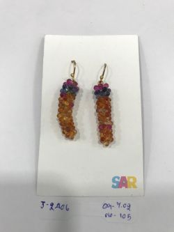 Victorian Jewelry, Silver Diamond Earring With Rose Cut Diamond, And Sapphire Stone Studded In 925 Sterling Silver, Gold Plating. J-2406