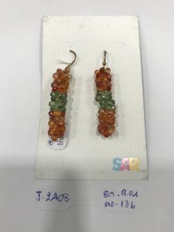 Victorian Jewelry, Silver Diamond Earring With Rose Cut Diamond, And Sapphire Stone Studded In 925 Sterling Silver, Gold Plating. J-2408