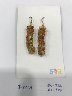 Victorian Jewelry, Silver Diamond Earring With Rose Cut Diamond, And Sapphire Stone Studded In 925 Sterling Silver, Gold Plating. J-2414
