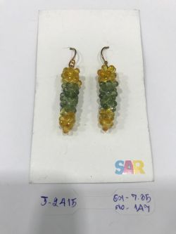 Victorian Jewelry, Silver Diamond Earring With Rose Cut Diamond, And Sapphire Stone Studded In 925 Sterling Silver, Gold Plating. J-2415