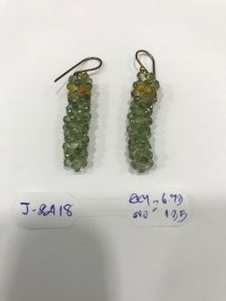 Victorian Jewelry, Silver Diamond Earring With Rose Cut Diamond, And Sapphire Stone Studded In 925 Sterling Silver, Gold Plating. J-2418