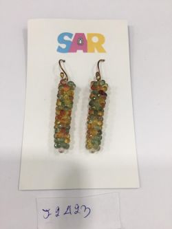 Victorian Jewelry, Silver Diamond Earring With Rose Cut Diamond, And Sapphire Stone Studded In 925 Sterling Silver, Gold Plating. J-2423