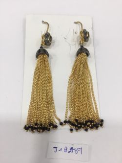 Victorian Jewelry, Silver Diamond Earring With Rose Cut Diamond, And Kyanite, Black Spinel Stone Studded In 925 Sterling Silver, Gold/ Black Rhodium Plating. J-2487