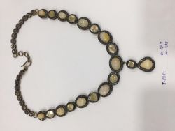 925 Sterling Silver Diamond Necklace With Gold/Black Rhodium - J-2501