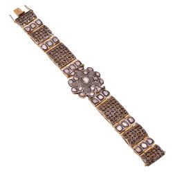925 Sterling Silver Diamond Bracelet in Rose Cut Diamond - J-416