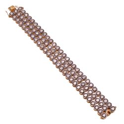  925 Sterling Silver Bracelet With Gold/Black Rhodium Plated - J-425