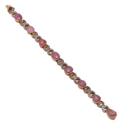 925 Sterling Silver Diamond Bracelet Studded With Rose Cut Diamond And Multi Sapphire -  J-429