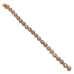  925 Sterling Silver Diamond Bracele -  Rose Cut Polki Diamond,  J-438