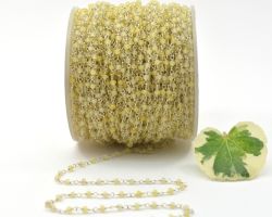 Amazing 925 Sterling Silver Gold Rosary Chain in Round Shape With 2mm Size - Sold By Foot, ROS2-5204