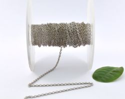 Beautiful 925 Sterling Silver Anchor Shape Black Rhodium Chain in 1.60x2.20 mm Size - ROS2-6461 