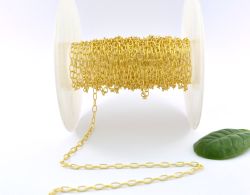 Handmade 925 Sterling Silver Gold Chain - Anchor in shape(3.00x5.20 mm),Sold By Foot,  ROS2-6465 