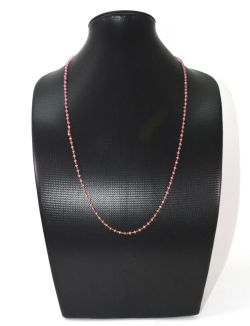  14k Solid Yellow Gold Necklace Studded With Pink Sapphire Stones, 3MM Size, SGGRC-122