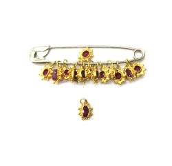  18K Solid Yellow Gold  Natural Sapphire And Ruby  Stone  In Oval Shape Pendant, SGTAN-1113, Sold By 1 Pcs.