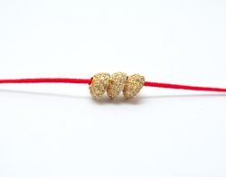  18K Solid Yellow Gold Micro Pave Diamond 6,00X3,00mm Bead - Cap Shape, SGTAN-1143, Sold By 1 Pcs.