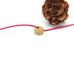  18K Solid Yellow Gold Micro Pave Diamond Cap Shape Bead - 8,00X4,00mm, SGTAN-1144, Sold By 1 Pcs.